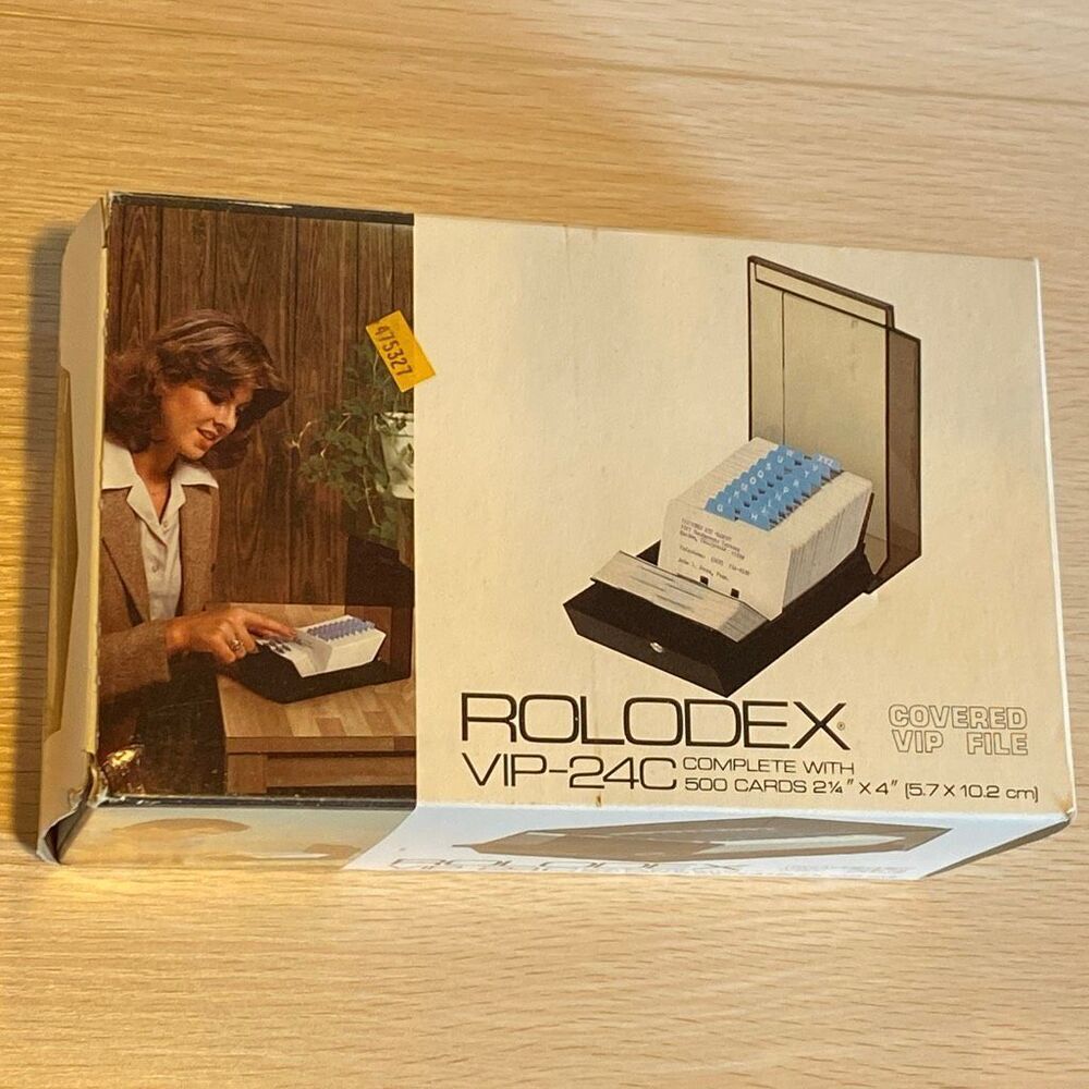 In Box NEW Vintage Covered ROLODEX VIP-24C Scrapbooking Journaling Organizing